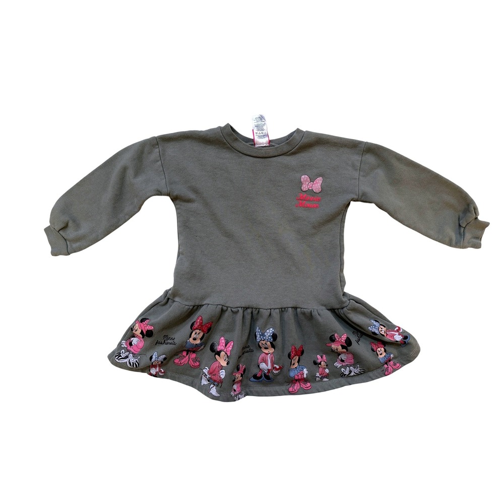 Disney‎ Junior Minnie Mouse Toddler Dress Girls 4T Gray Ruffle Fashionista